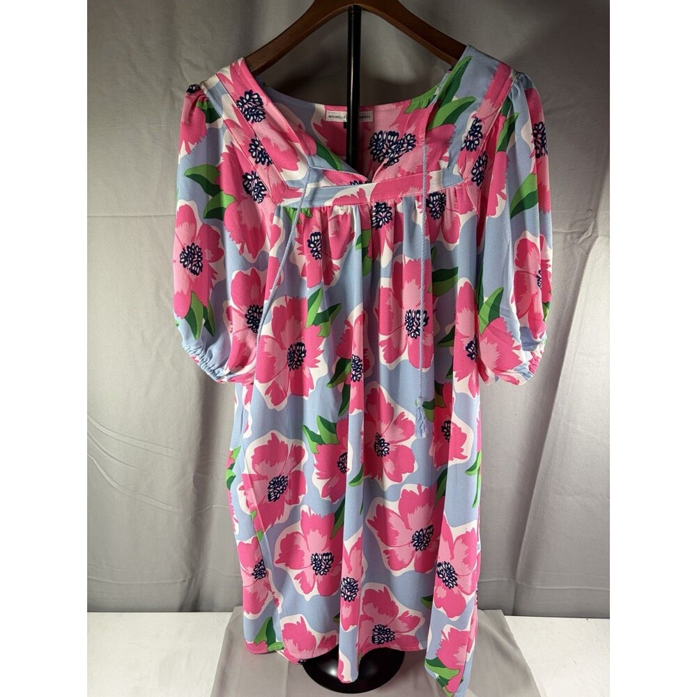 Michelle McDowell Dress Multicolor Smocked Puff Sleeve Mini M